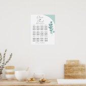 Poster Table Mariage Siège 12 Eucalyptus Feuille Vert (Cuisine)