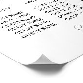 Poster Table Mariage Siège 12 Eucalyptus Feuille Vert (Coin)