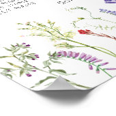 Poster Table Mariage Siège 12 Fleurs sauvages Floral (Coin)