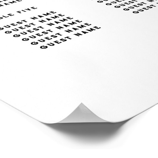 Poster Table Mariage Siège 8 Ancre traditionnelle tatouag (Coin)