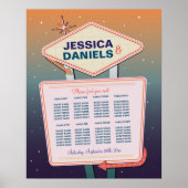 Poster Table Mariage Siège 8 Graphique Las Vegas Casino (Devant)