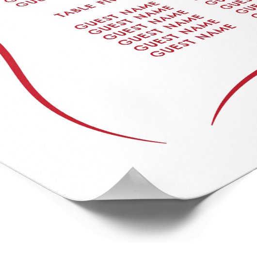 Poster Table Mariage Siège 8 Main Whimsical Tirée (Coin)