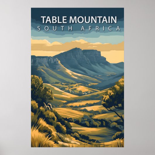 Poster Table Mountain Afrique du Sud Iconique Le Cap (Devant)