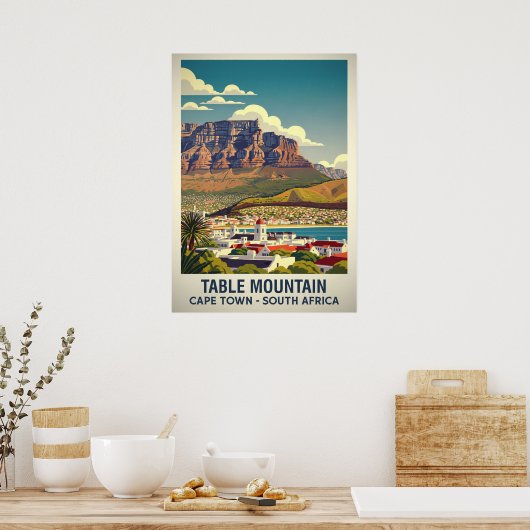 Poster Table Mountain Cape Town - Afrique du Sud V02 (Cuisine)