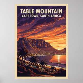 Poster Table Mountain Cape Town - Afrique du Sud V04