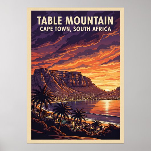 Poster Table Mountain Cape Town - Afrique du Sud V04 (Devant)