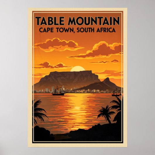 Poster Table Mountain Cape Town - Afrique du Sud V06 (Devant)