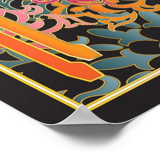 Poster Table orange Mah Jongg (Coin)