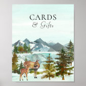 Poster Table pour Cartes et Cadeaux Shower Bébé Cerf Rust (Devant)