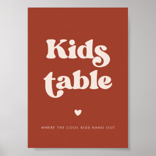 Poster Table pour enfants Mariage de Terracotta rétro élé
