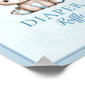Poster Table Raffle de couches Cute Baby shower Ours Brow (Coin)