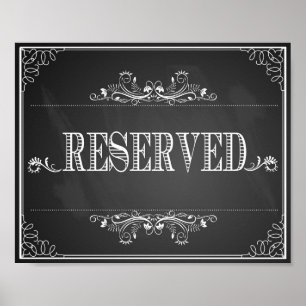 Poster Table "Réservé" d'impression mariage vintage