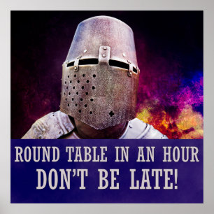 Poster Table ronde dans une heure, ne soyez pas en retard