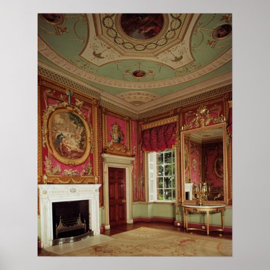 Poster Table ronde, verrière et cheminée d'Adam (Devant)