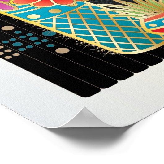 Poster Table rouge Mah Jongg (Coin)