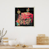 Poster Table rouge Mah Jongg (Cuisine)