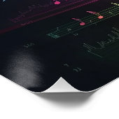 Poster Tableau 3D Vibrant à l'eau avec des Motifs torride (Coin)