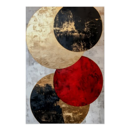 Poster Tableau Abstrait Cercles Géométriques – Art Contem (Devant)