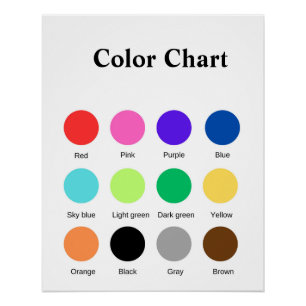 Poster Tableau de couleurs pour l'école enseignant enfant