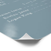 Poster Tableau de Planification de Sièges Bleu Classique  (Coin)