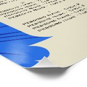 Poster Tableau de siège Mariage floral bleu romantique (Coin)