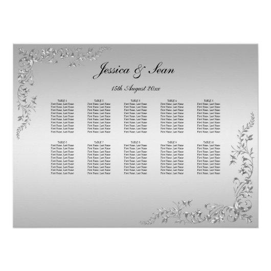 Poster Tableau de sièges décoratifs en argent (Devant)