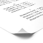 Poster Tableau de sièges Mariage en ligne rose (Coin)