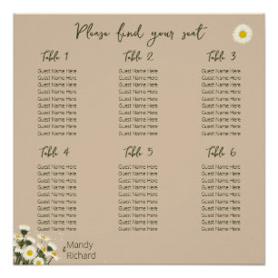Poster Tableau minimal des fleurs de marguerite blanche