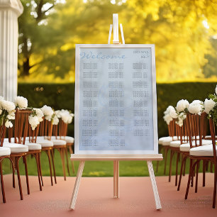 Poster Tableau minimaliste des Mariages floraux bleus