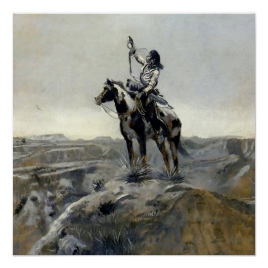 Poster Tableau occidental "Guerre" de Charles M Russell (Devant)