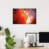 Poster Tableaux Abstrait Arbre Peinture Art Imprimer (Bureau à domicile)