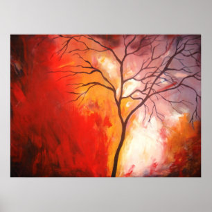 Poster Tableaux Abstrait Arbre Peinture Art Imprimer