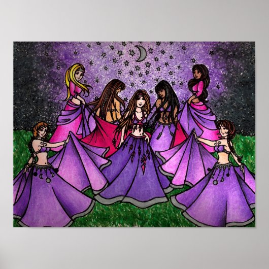 Poster Tableaux d'art de Rassembler les femmes Imprimer (Devant)