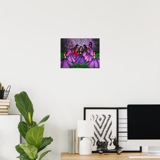 Poster Tableaux d'art de Rassembler les femmes Imprimer (Bureau à domicile)