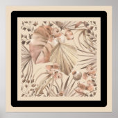 Poster Tableaux d'art minimaliste à motif floral Oasis (Devant)