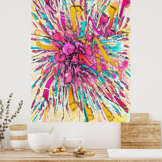 Poster Tableaux de graffiti pour robot (Cuisine)