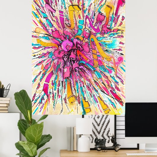 Poster Tableaux de graffiti pour robot (Bureau à domicile)