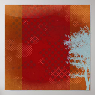 Poster Tableaux de l'arbre du grain Abstrait