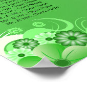 Poster Tableaux de Mariage de table en fleurs vert foncé (Coin)