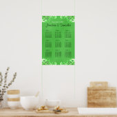Poster Tableaux de Mariage de table en fleurs vert foncé (Cuisine)