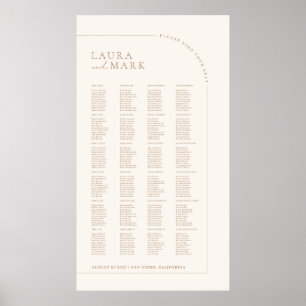Poster Tableaux de sièges de mariage minimal moderne pour