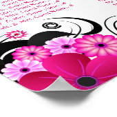 Poster Tableaux de sièges Fuchsia Floral Mariage blanc (Coin)
