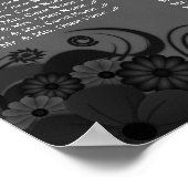 Poster Tableaux de sièges pour Mariage floral noir et gri (Coin)