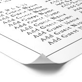 Poster Tableaux minimalistes de sièges pour Mariage front (Coin)