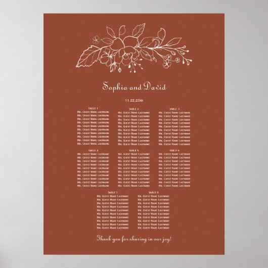 Poster Tableaux minimaux en terre cuite 8 Mariages (Devant)