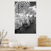 Poster Tables De Restaurant Noir Et Blanc (Cuisine)