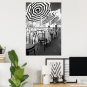 Poster Tables De Restaurant Noir Et Blanc (Bureau à domicile)