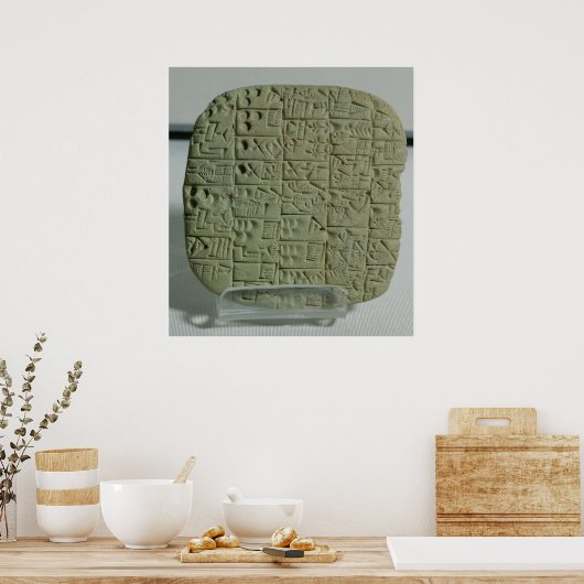Poster Tablet avec script cuneiform (Cuisine)