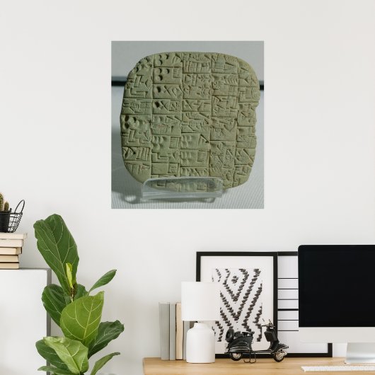 Poster Tablet avec script cuneiform (Bureau à domicile)