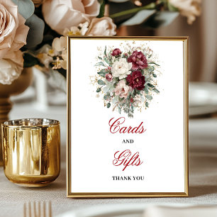 Poster Tabletop Cartes et Cadeaux Blush Burgundy Premium